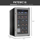 NutriChef PKTEWC18 15 Bottle Compressor Wine Cooler / Chiller SS - Brand New