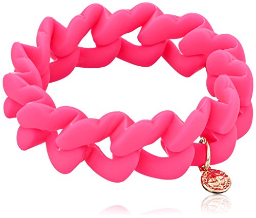 MARC JACOBS KNOCKOUT PINK HAUTE MESS RUBBER TURN LOCK STRETCH BRACELET - Brand New