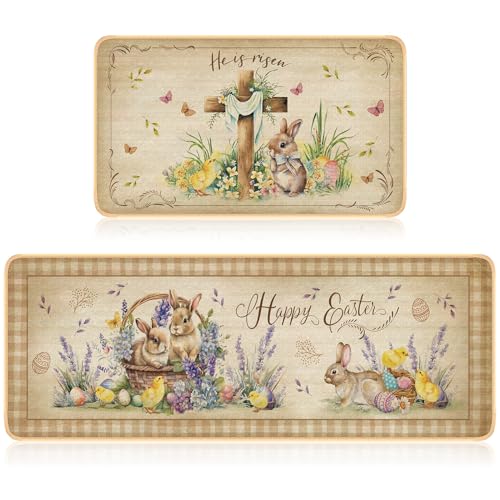 DRYDIET EASTER KITCHEN RUGS AND MATS SET - 17 x 30, 17 x 47 - Scratch & Dent