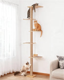 AECHONOW 80INCH WALL MOUNTED CAT TREE 15.8IN PERCH ADJUSTABLE SHELVES - WHITE - Like New