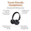 AMAZON BASICS BLUETOOTH ON-EAR HEADPHONES WIRELESS WITH MICROPHONE - BLACK - Like New