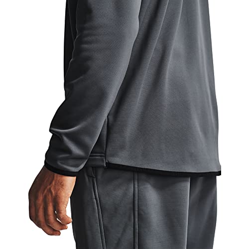UNDER ARMOUR MEN'S ARMOUR FLEECE 1/2 ZIP T-SHIRT PITCH GRAY/BLACK SIZE SMALL - Brand New