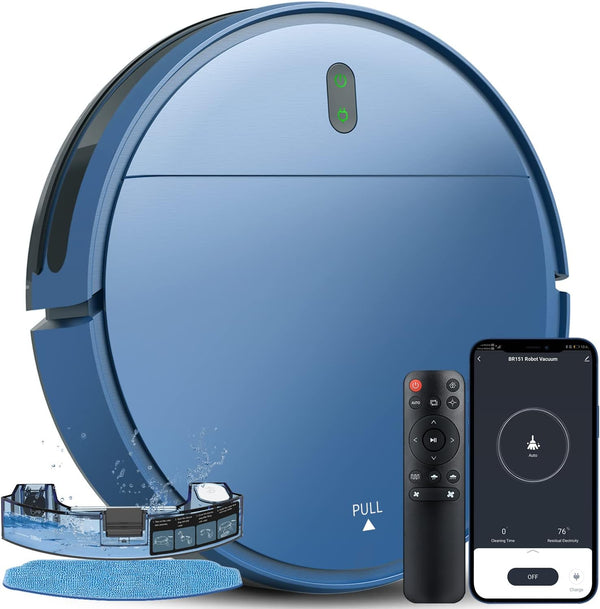 ZCWA Robot Vacuum and Mop Combo, Robot Vacuum Cleaner BR151-Z02 - Royal Blue Like New