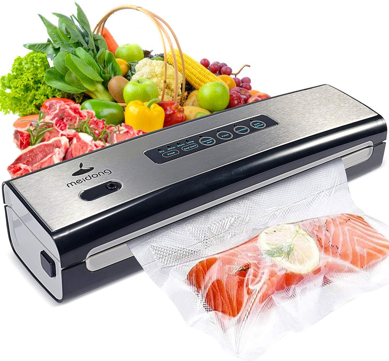 MEIDONG Vacuum Sealer Machine with Starter Kit Compact Design V3210 - Black Like New