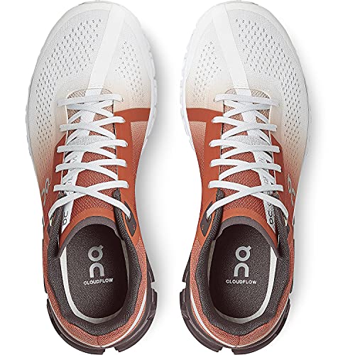 35.99232 On Women Cloudflow 3 Running Shoe Rust/White Size 10 - Like New