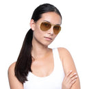 RAY BAN RAY-BAN RB3025 CLASSIC AVIATOR SUNGLASSES - GOLD/CLEAR GRADIENT BROWN - Like New