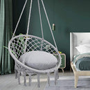 Y- STOP HAMMOCK CHAIR MACRAME SWING MAX 330 LBS HANGING COTTON ROPE - GRAY - Brand New