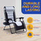 SERENELIFE PADDED ZERO GRAVITY LOUNGE CHAIR RECLINING PATIO CHAIRS -BLACK/GRAY - Like New