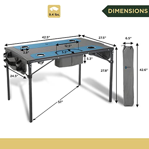 ARROWHEAD OUTDOOR 51” Heavy-Duty Portable Folding Table Integrated Cooler - Like New