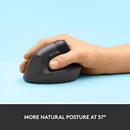 Logitech Lift Vertical Ergonomic Mouse Wireless Bluetooth 910-006466 - GRAPHITE - Like New