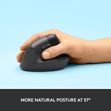 Logitech Lift Vertical Ergonomic Mouse Wireless Bluetooth 910-006466 - GRAPHITE - Like New