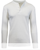 BLUE ICE GBH MEN'S WAFFLE-KNIT HENLEY THERMAL SHIRT - SIZE: MEN L - WHITE - Brand New