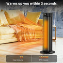 SPACE HEATERS INDOOR 24" 1500W PTC CERAMIC HEATER REMOTE THERMOSTAT - BLACK - Like New