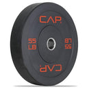CAP BARBELL RUBBER OLYMPIC BUMPER PLATE | 55LB SINGLE - BLACK - Scratch & Dent