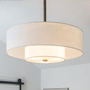 Hunter - Brookside Indoor Fandelier with Light, Remote, 30" (Luxe Gold/White) - Like New