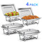BLUEBOW 4 PACK CHAFING DISHES FOR BUFFET SET - SILVER - Like New