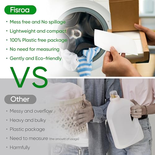 FISROA Travel laundry detergent sheets, 300 loads, Fresh Linen Scent - Brand New