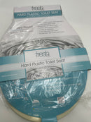 DREAM BATH HARD PLASTIC TOILET SEAT NON-SLIDE HINGES FIT 17" TOILET BOWLS, BEIGE - Like New