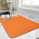 HOTLIVE Dish Drying Mat for Kitchen Counter Heat Resistant Drainer Mats Orange - Brand New