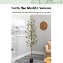 NEARLY NATURAL 82IN ARTIFICIAL OLIVE TREE, FAUX GREENERY BRANCHES, GREEN - Like New