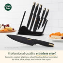 CUISINART ADVANTAGE NONSTICK CERAMIC-COATED KNIFE SET - BLACK GOLD - Brand New