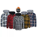 MATIX GALAXY MATIX MEN'S HOODED FLANNEL FAUX SHERLING SHACKET - L - NAVY INK - Brand New