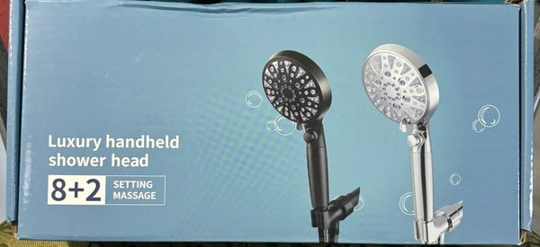 Filtered Shower Head with Handheld 8+2 Mode, Filter for Hard Water - SILVER Like New