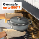Amazon Basics Enameled Dutch Oven Pot Lid Round Dual Handles, 6-Quart, Gray - Brand New