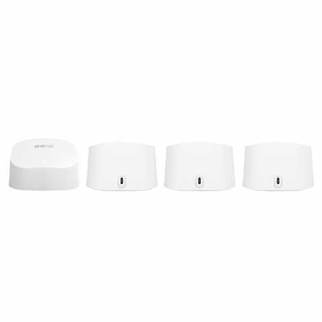 eero 6 Mesh Wi-Fi System, Dual-Band 500 Mbps, 4 pack - White Like New