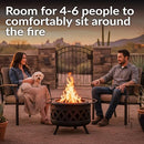 Sunnydaze 30" Crossweave Smokeless Patio Fire Pit Wood Burning Black Finish - Like New