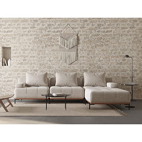 ACANVA CONVERTIBLE MODULAR SOFA MID-CENTURY MODERN MODULAR AZY906-BC-N - BEIGE - Like New