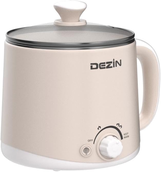 Dezin Electric Pot, 1.6L Ramen Cooker Stainless Steel (Without Steamer) - Beige Like New