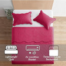 Quilts Queen Size Bedspread Coverlet Floral Quilt Set - Hot Pink, 90"x96" - Brand New