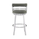 Armen Living Madrid Rotating Bar Stool B07V45DL7Y - Gray Faux Leather - Brand New