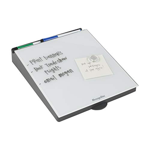 ECR4KIDS MESSAGESTOR DRY-ERASE GLASS BOARD MEMO STATION DESK - WHITE - Like New
