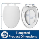 Mayfair Caswell Modern Slow Close Toilet Seat Durable Plastic Elongated - White - Brand New