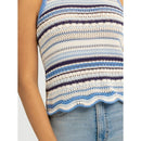 JESSICA SIMPSON KIARI COTTON SWEATER TANK TOP - SIZE: WOMEN L - BLUE COMBO - Brand New