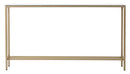 Holly & Martin Darrin Narrow Long Console Table with Mirrored Top in Gold - Brand New