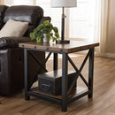 Baxton Studio Herzen 24-inch W x 24-inch D End Table - Brown and Black - Brand New