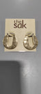 THE SAK SMALL CUT OUT HOOP EARRINGS - GOLD - Brand New