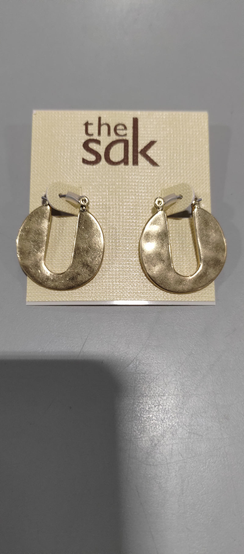 THE SAK SMALL CUT OUT HOOP EARRINGS - GOLD - Brand New