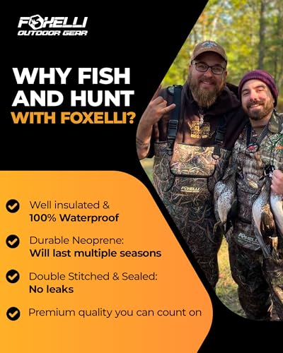 Foxelli Chest Waders, Waterproof 4mm Neoprene Hunting & Fishing Waders - Like New