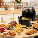 Air Fryer 4.2QT Airfryer Freidora de Aire 8 Cooking Functions Screen - Black - Brand New