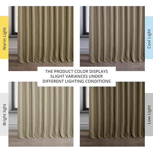 HPD Half Price Drapes Faux Linen Curtains 100"W X 108"L Nomad Tan - Like New
