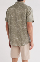 HURLEY CARYOTA PRINT WOVEN SHIRT- SHORT SLEEVE - SIZE:XL - IGUANA - Brand New