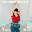 JLOIBAO WEIGHTED HULA CIRCLE WEIGHT LOSS Infinity Fitness Hoop Plus Size - CYAN - Like New