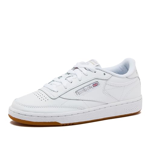 REEBOK CLUB C 85 WOMEN - SIZE: 8 (AU/UK W5.5) (EU W38.5)- WHITE/LIGHT GREY/GUM - Like New