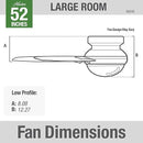 Hunter Fan Company 59242 52" Dempsey Low Profile Ceiling Fan Light - FRESH WHITE - Like New