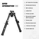 WANPION RIFLE BIPOD RAIL BIPOD 360°SWIVEL EASY CARRY FOLDING HEIGHT - BLACK Like New