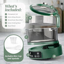 COOK WITH COLOR GLASS MINI LOW CARB RICE COOKER 6 CUPS WGRC1-GRN - DARK SAGE - Like New